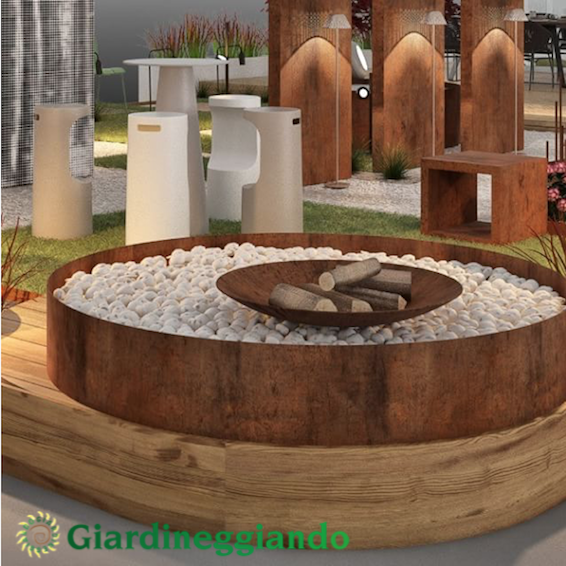 cerchio corten contenimento sassi