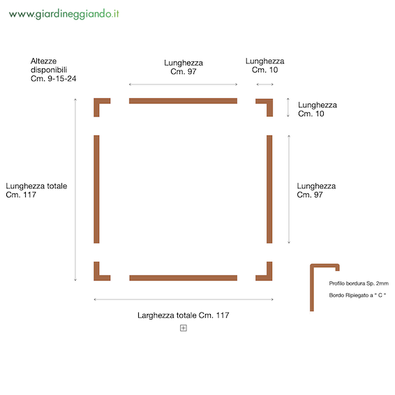 disegno tecnico vasca per giardinaggio