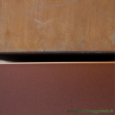 dettaglio corten e verniciatura